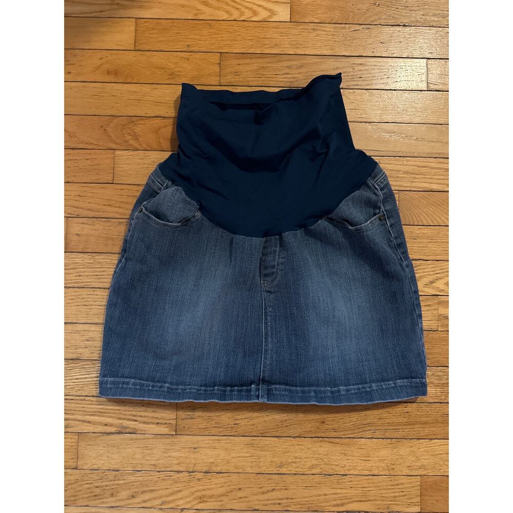 Maternity Denim Skirt with Stretch Waistband